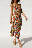 Vibrant Abstract Print Midi Dress