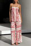 Printed Tank Top and Wide-Leg Pants Set