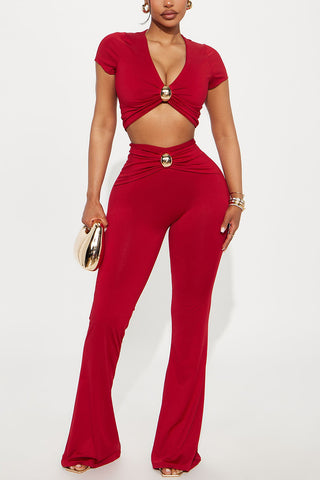 Chic Cut-Out Pants Set