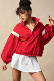 Snap-Front Sporty Sweatshirt