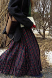 Plaid High-Waist Maxi Skirt
