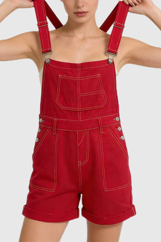 Casual Denim Romper with Pocket Detail