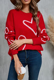 Heart Print Sweater for Effortless Style