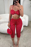 Polka Dot Halter Pants Set