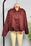 Oversized Zip-Up Jacket with Shoulder Tabs