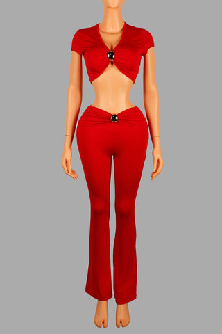 Chic Cut-Out Pants Set
