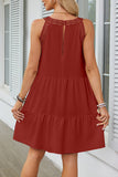 Sleeveless Crochet Trim Casual Dress