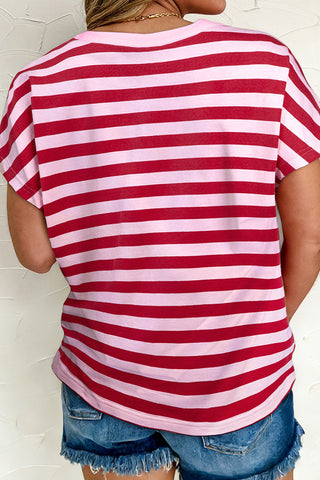 Striped V-Neck T-Shirt