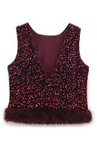 Sequin V-Neck Tank Top