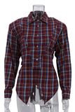 Plaid Button-Front Shirt