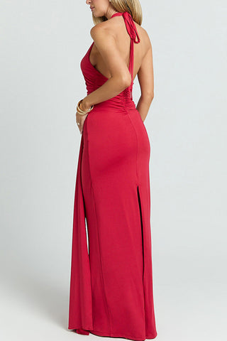 Elegant Halter Evening Gown