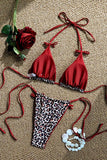 Leopard Print Tie-String Bikini Set