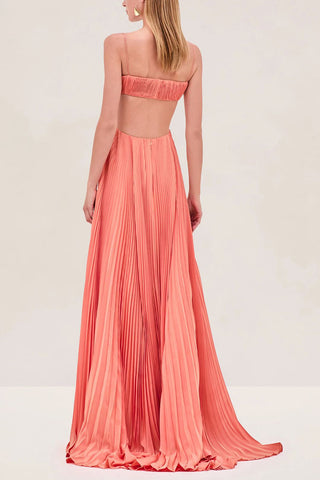 Elegant Pleated Maxi Sundress