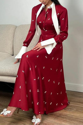 Elegant Long-Sleeve Casual Dress