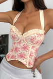 Ruffled Halter Corset Top