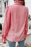 Ruffled Gingham Check Blouse