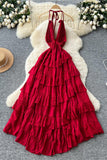 Halter Tiered Maxi Dress