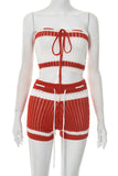 Strap-Detail Knit Short Set