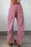 Striped Drawstring Casual Pants