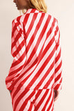 Striped Button-Up Pants Set