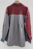 Button-Front Patchwork Shirt