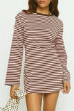 Striped Long Sleeve Casual Dress