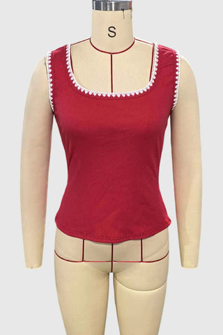 Scalloped Trim Tank Top