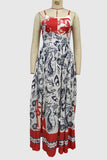 Strappy Printed Midi Dress