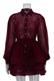 Button-Front Tiered Casual Dress