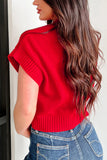 Heart-Embellished Short Sleeve Sweater