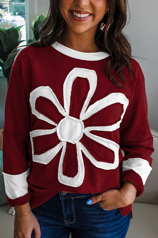 Oversized Floral Design Sweatshirt