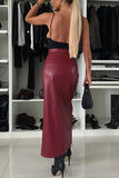 Sleek High-Slit Skirt