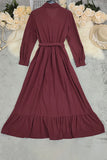 Belted Maxi Dress with Button Detail