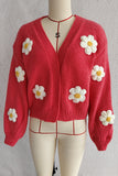 Floral Embellished Open-Front Cardigan