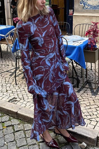 Floral Long Sleeve Casual  Dress