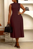 Side-Button Midi Dress