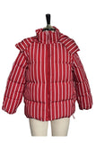 Striped Puffer Jacket with Shoulder Detail