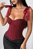Bow-Tie Strap Corset Tank