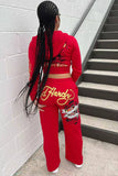 Skull Embroidered Casual Tracksuit Set
