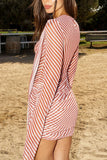 Striped Asymmetrical Vacation Dress