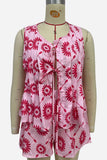 Tie-Front Ruffled Short Set