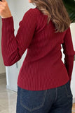Ribbed Button-Front Cardigan