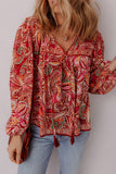 Paisley Patterned Peasant Blouse