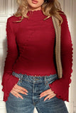 Flare Sleeve Ruffled Blouse