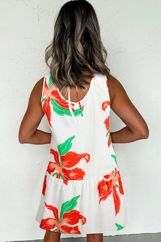 Tie-Back Floral Babydoll Dress