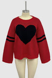 Heart Pattern Oversized Sweater