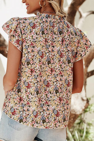 Flutter Sleeve Floral Top