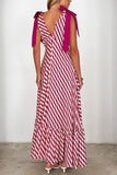 Chevron Pattern Casual Maxi Dress