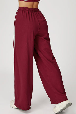 Relaxed Wide-Leg Joggers with Contrast Trim