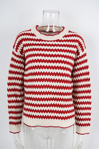 Chevron Pattern Knit Sweater